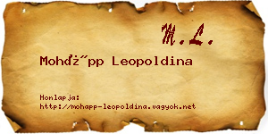 Mohápp Leopoldina névjegykártya